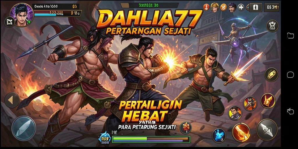 Tangkapan layar menampilkan pertarungan seru di DAHLIA77.