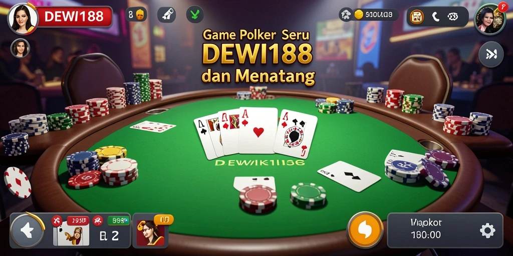 Tampilan gameplay seru DEWI188 di tengah permainan Poker.