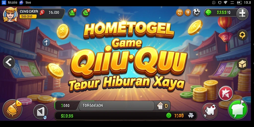 Screenshot gameplay HOMETOGEL yang menampilkan aksi QiuQiu seru.