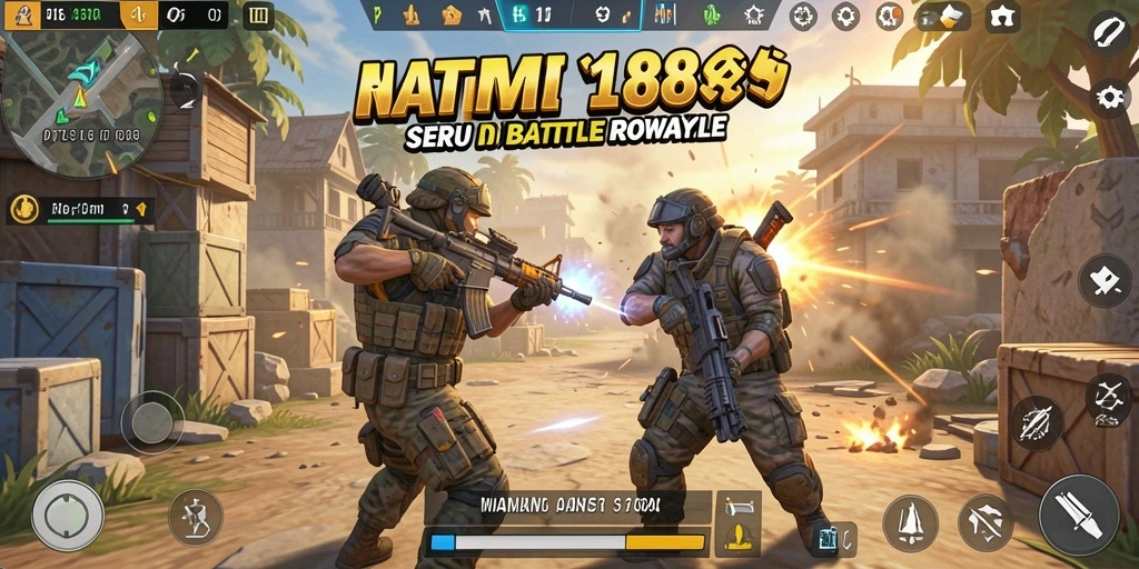 Screenshot gameplay MAMI188 menunjukkan aksi seru dalam pertarungan Battle Royale.