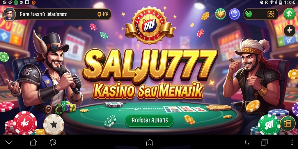 Screenshot SALJU777 menampilkan gameplay Kasino yang seru dan penuh warna.