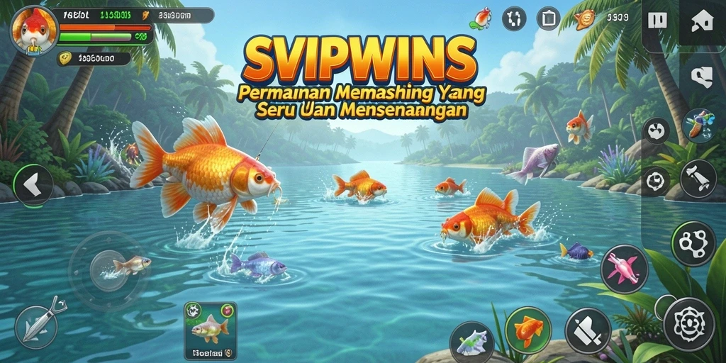 Screenshot gameplay menarik dari SVIPWINS dengan suasana memancing yang seru.