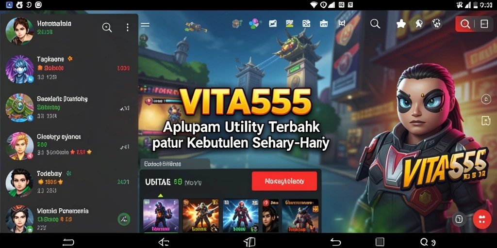 Tampilan utama VITA555 dengan berbagai fitur Utility.